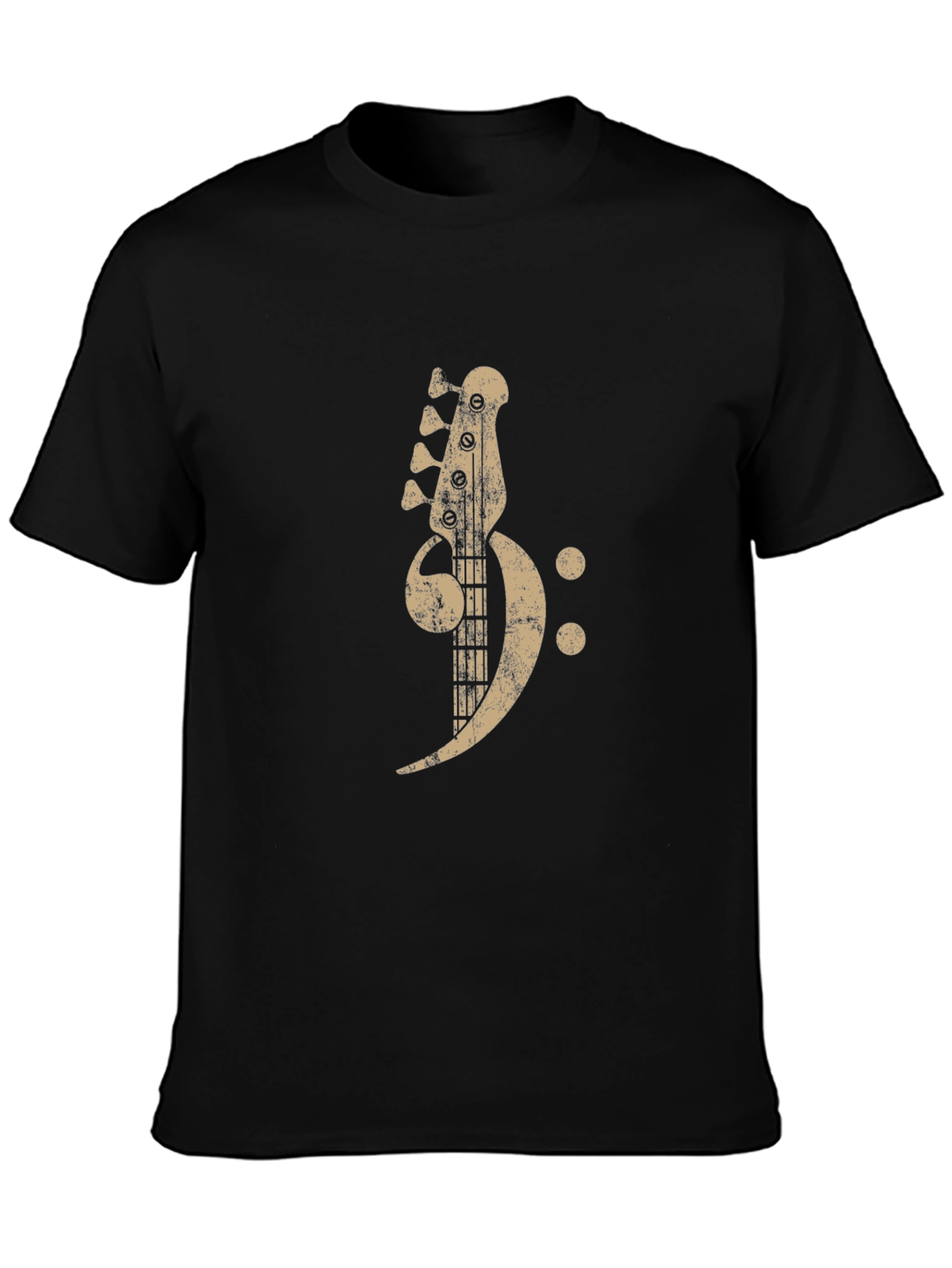 Bass Clef Guitar T-Shirt - Musical Graphic Tee