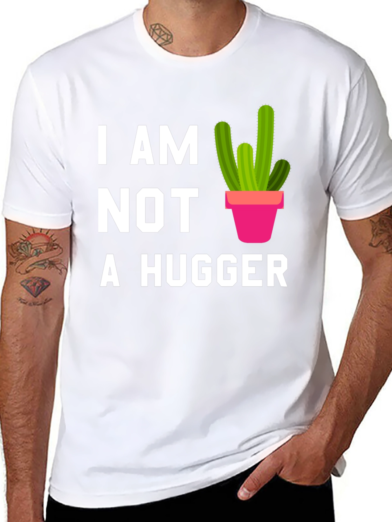 I am Not a Hugger Cactus Graphic Tee