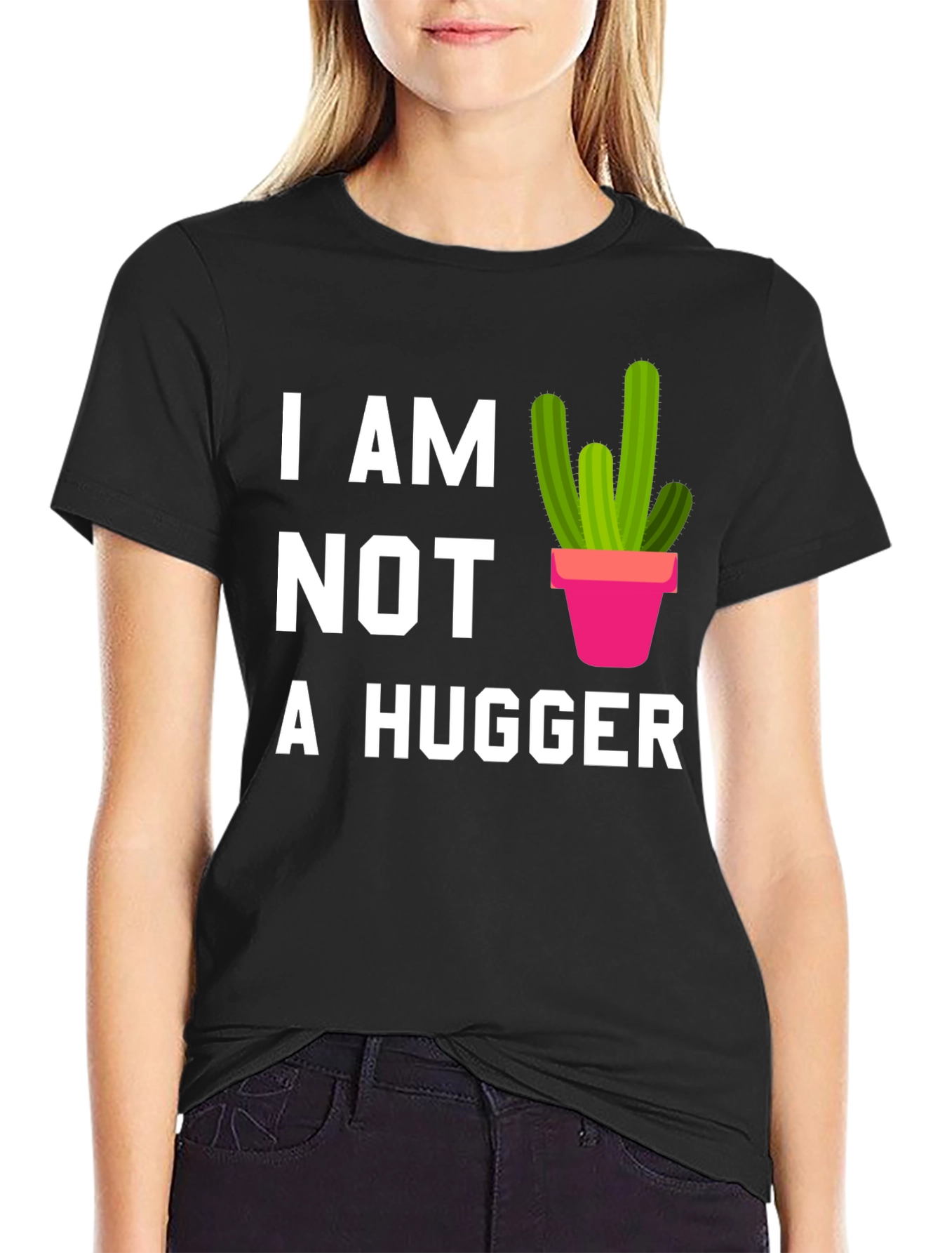 I am Not a Hugger Cactus Graphic Tee
