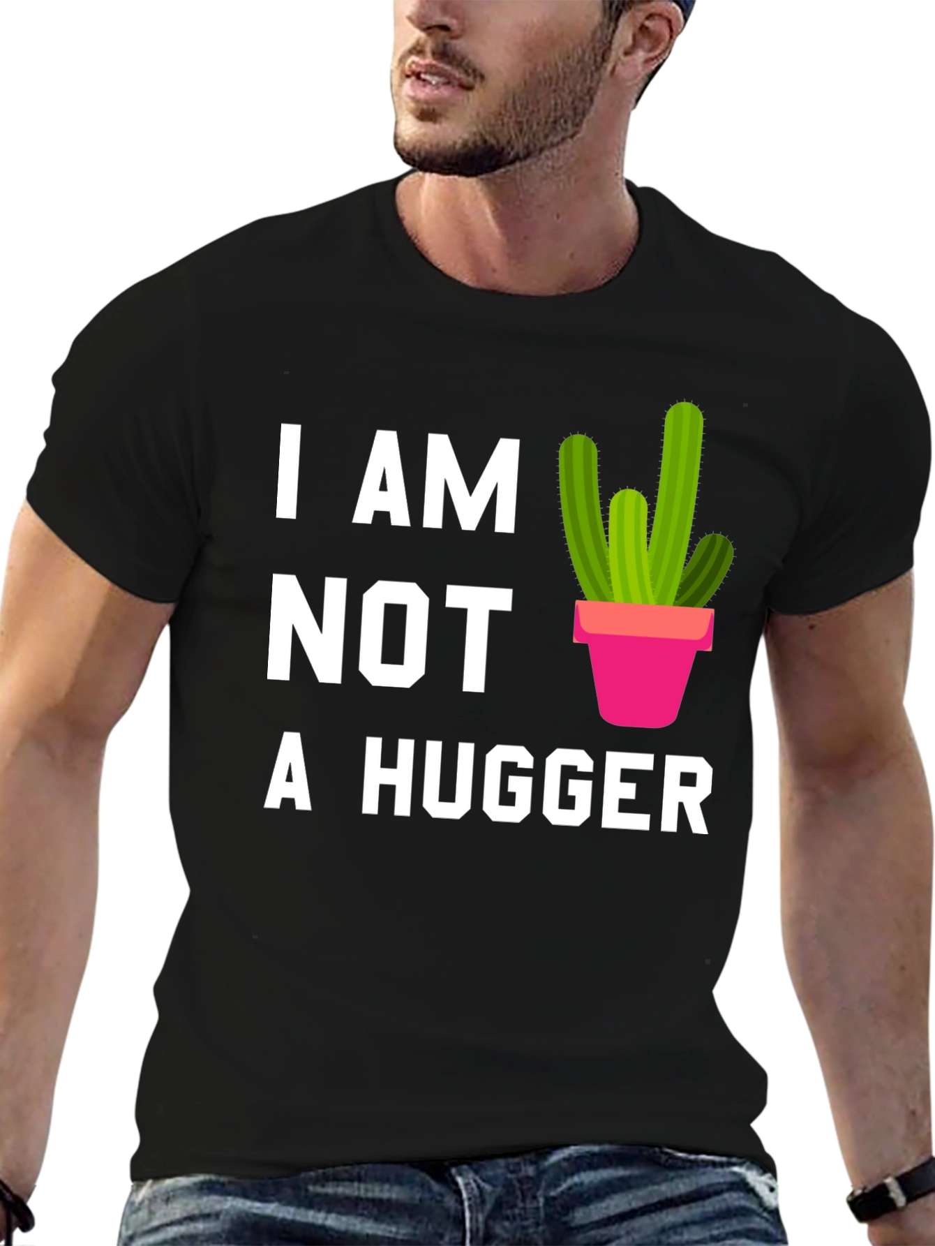 I am Not a Hugger Cactus Graphic Tee