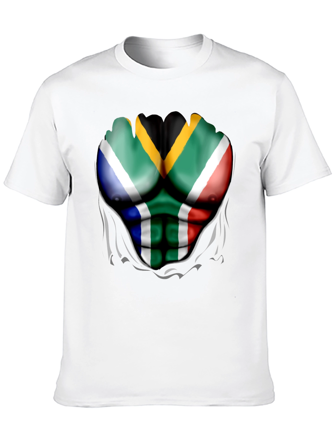 South Africa Flag Muscle Print Tee