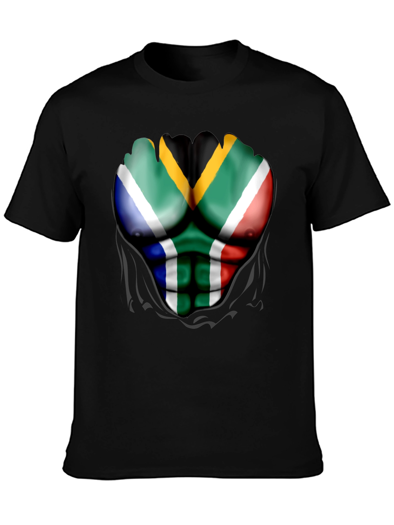 South Africa Flag Muscle Print Tee