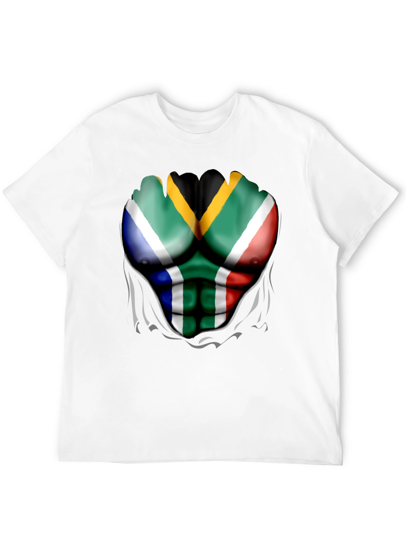 South Africa Flag Muscle Print Tee