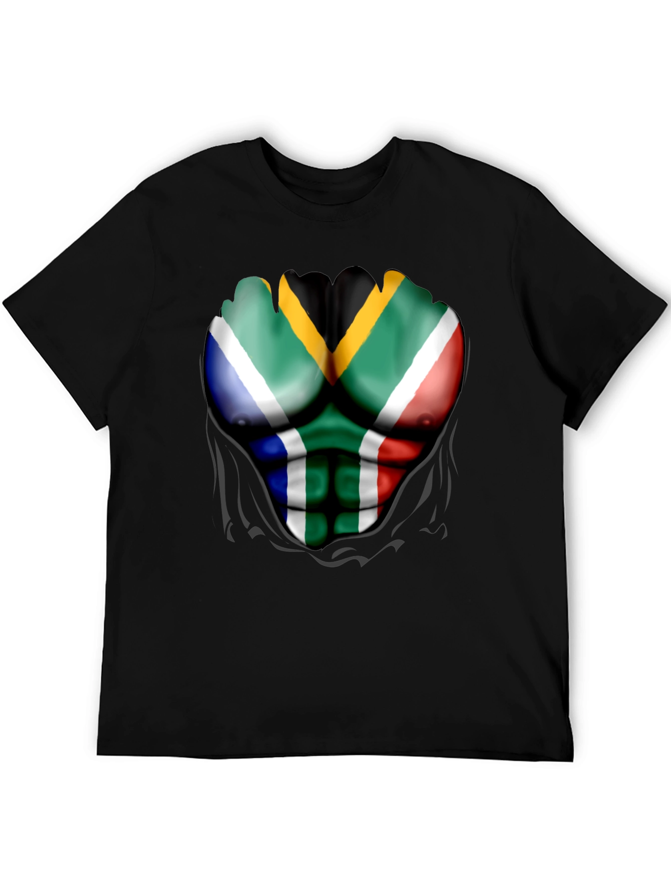 South Africa Flag Muscle Print Tee