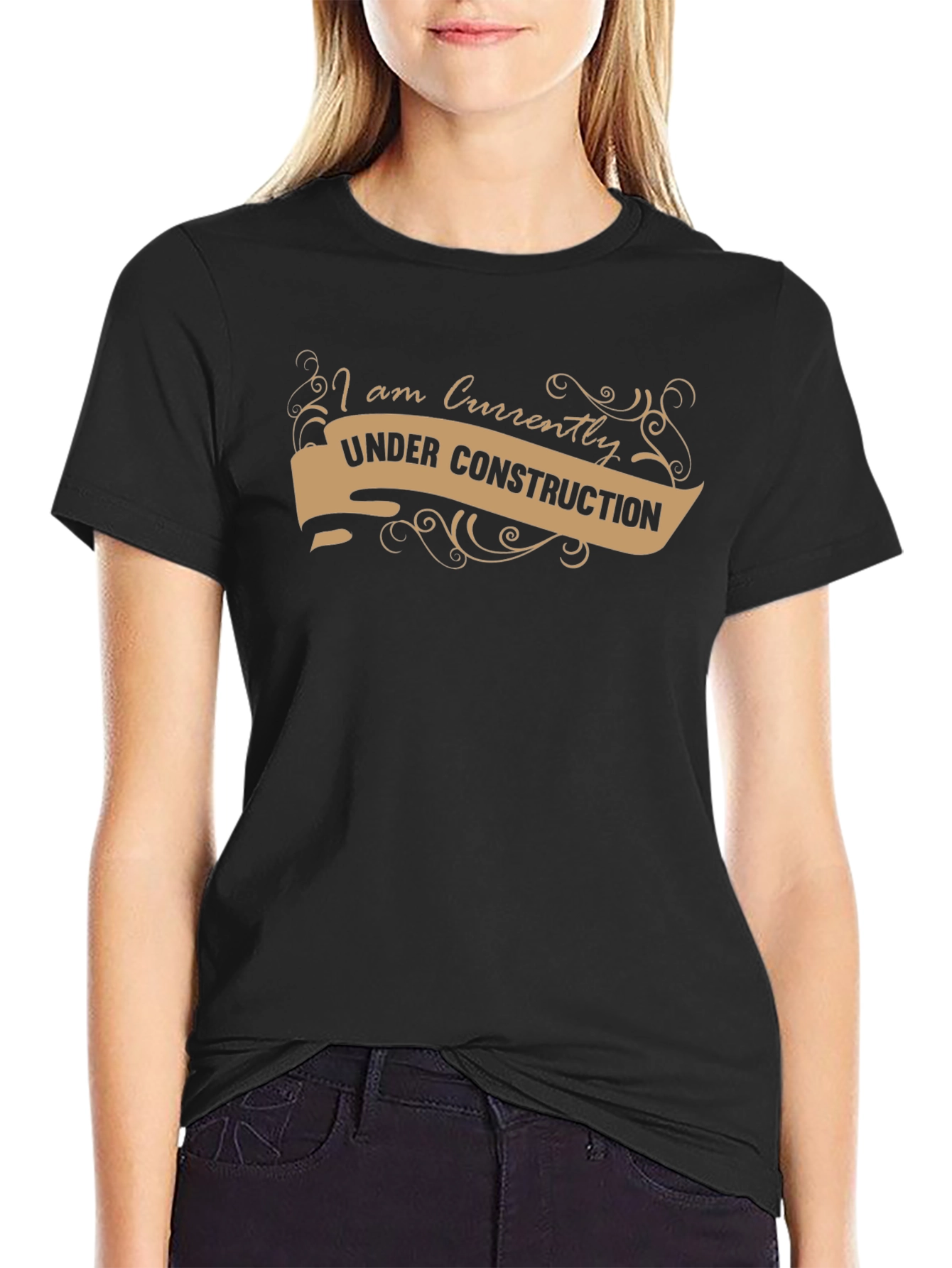 I am Currently Under Construction Black T-Shirt