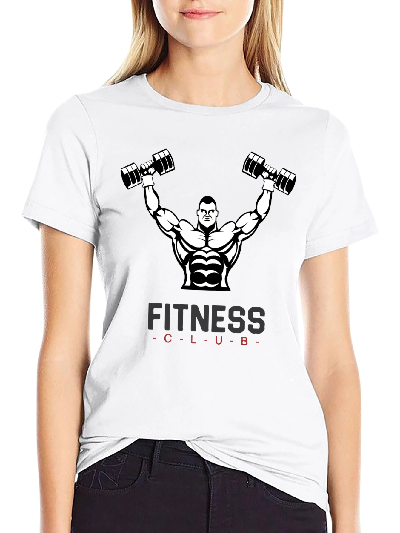 Fitness Club Black Graphic T-Shirt Gym Wear