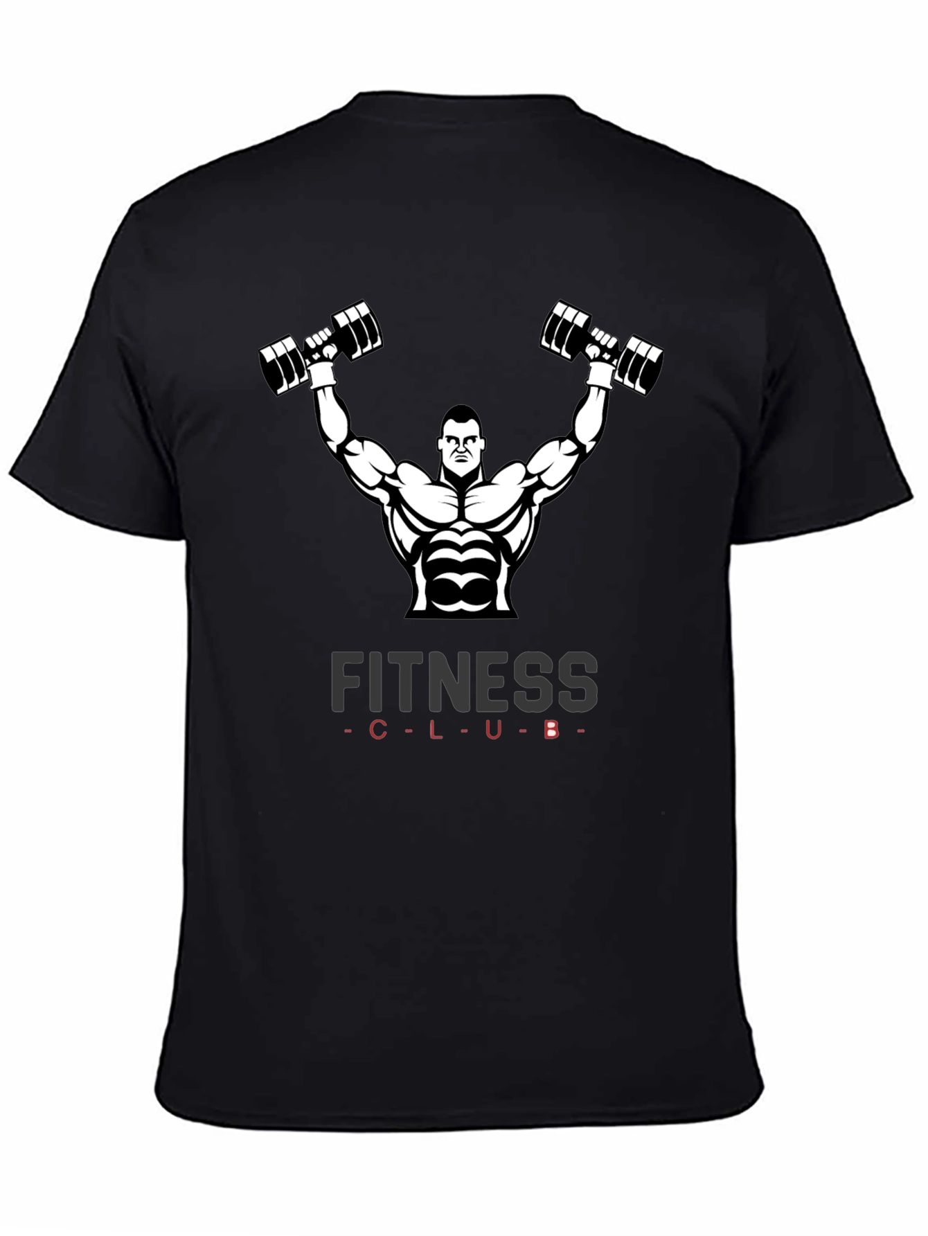 Fitness Club Black Graphic T-Shirt Gym Wear