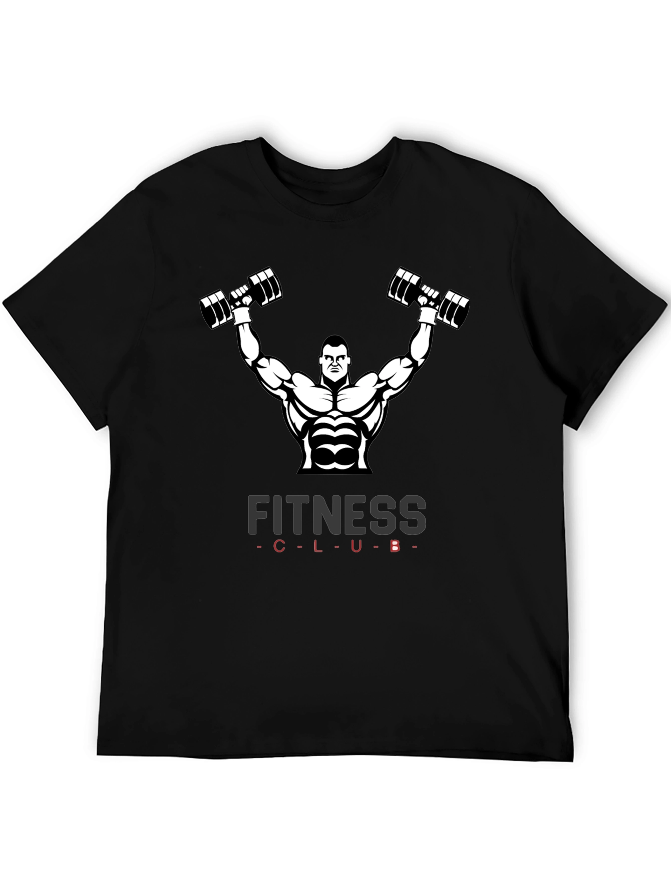 Fitness Club Black Graphic T-Shirt Gym Wear