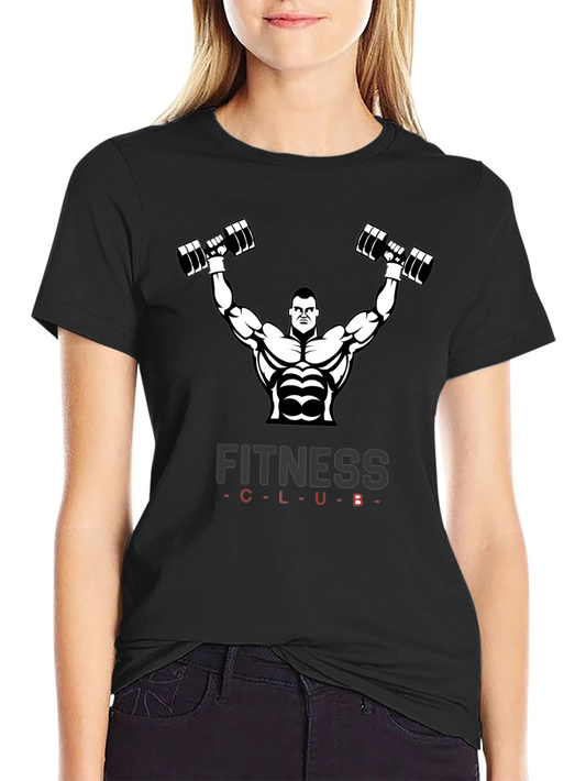 Fitness Club Black Graphic T-Shirt Gym Wear