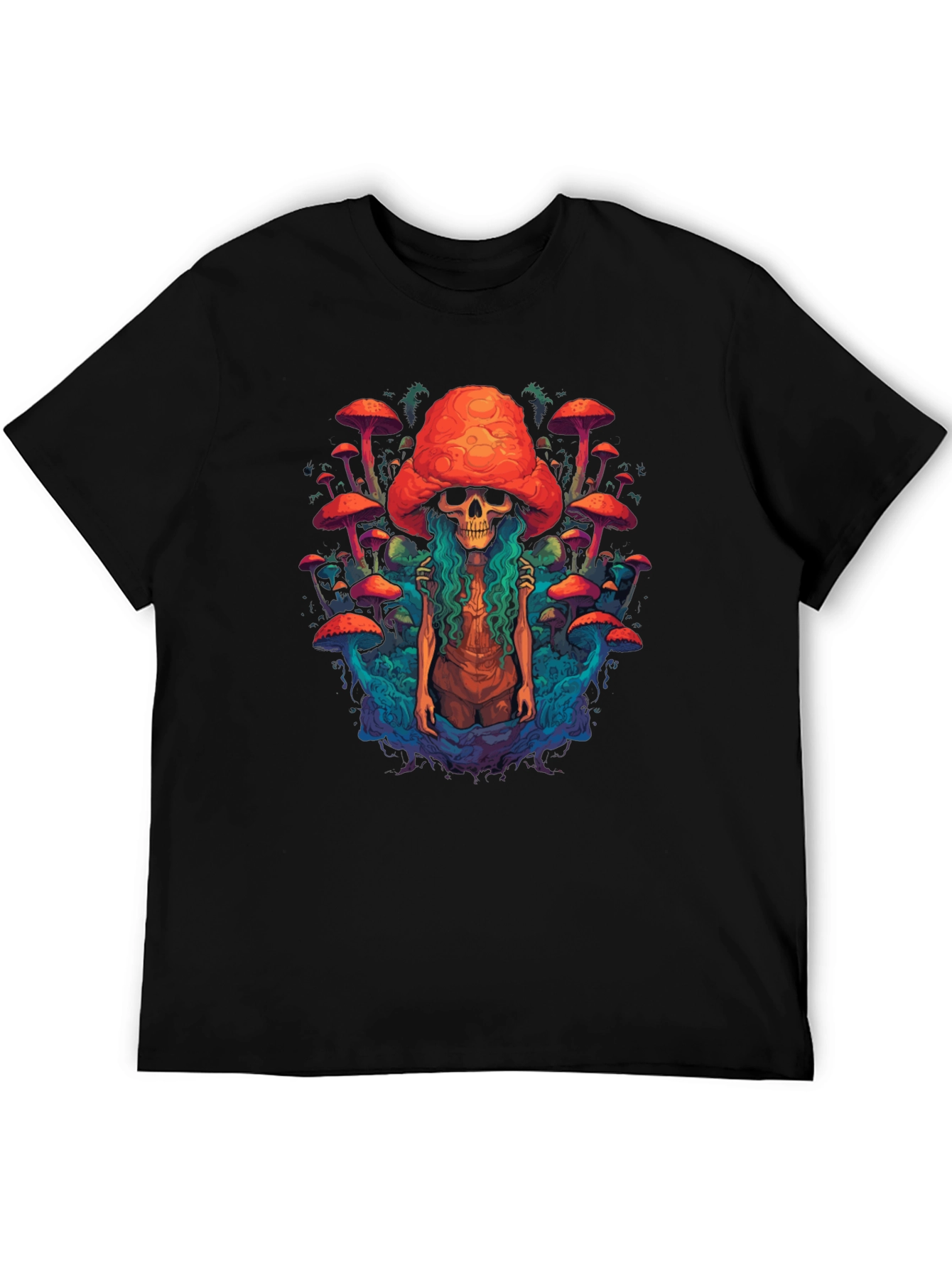 Mushroom Skull Graphic Tee - Unique Design