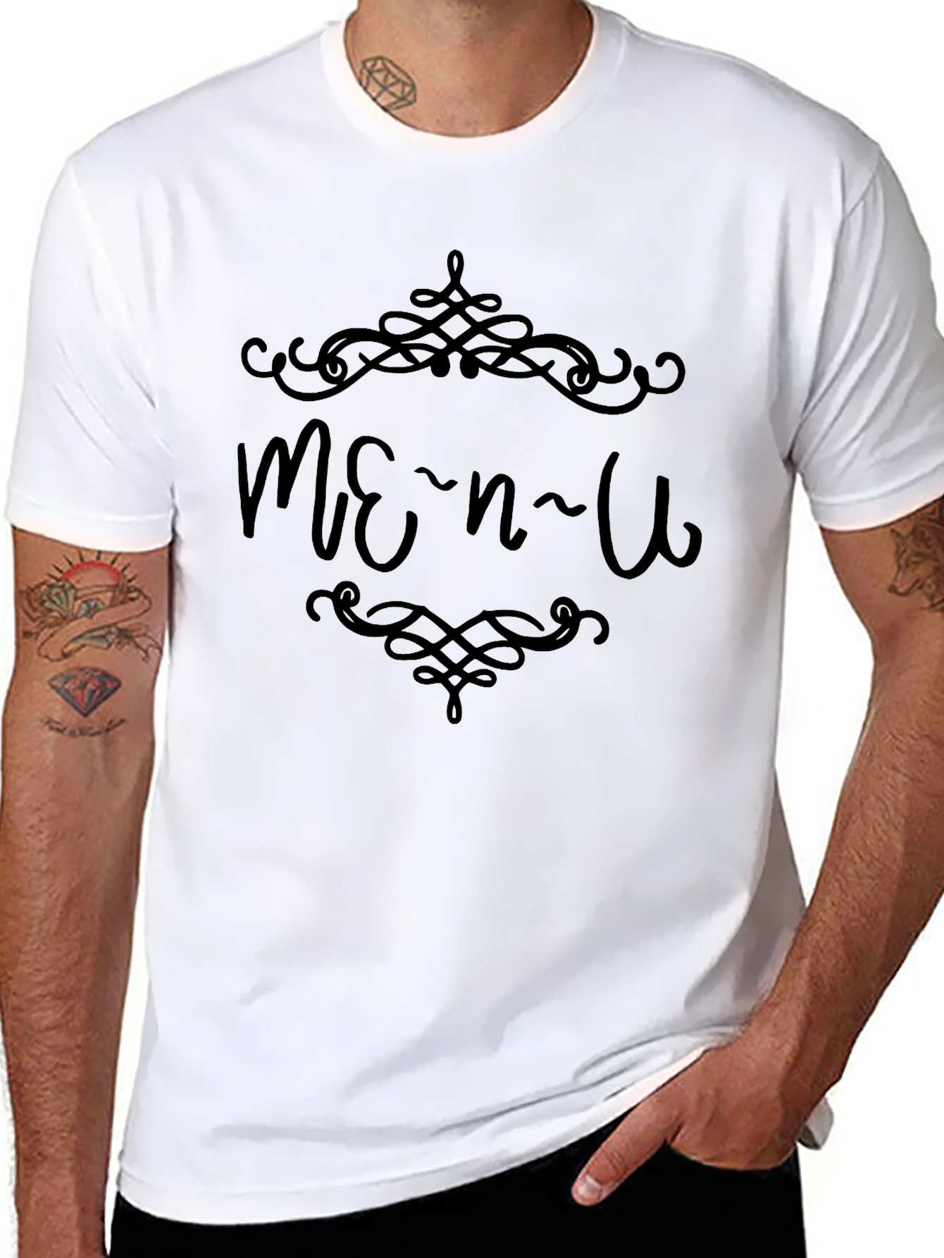 Stylish Menu Graphic Tee - Unique Design