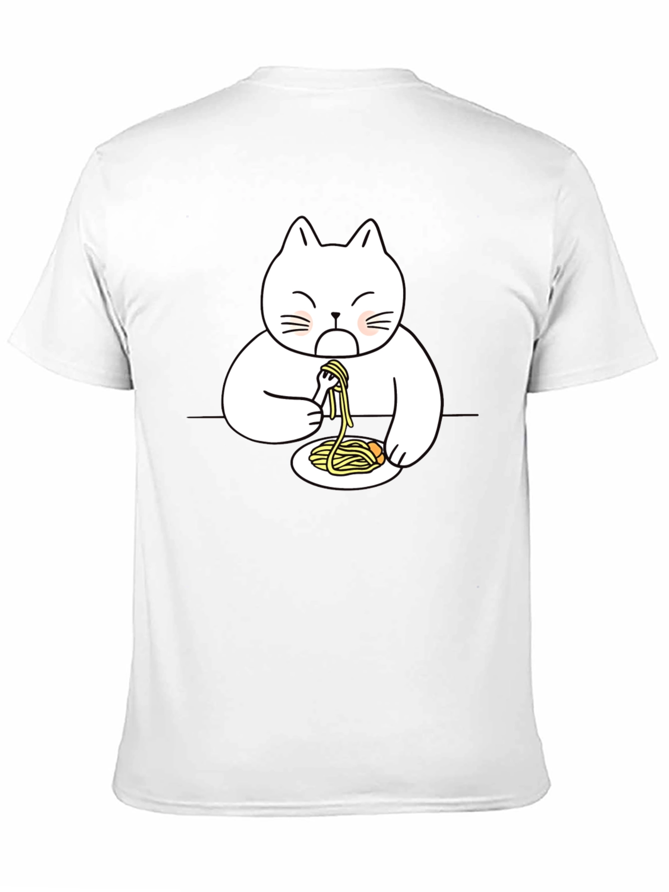 Cat Eating Spaghetti Graphic T-Shirt