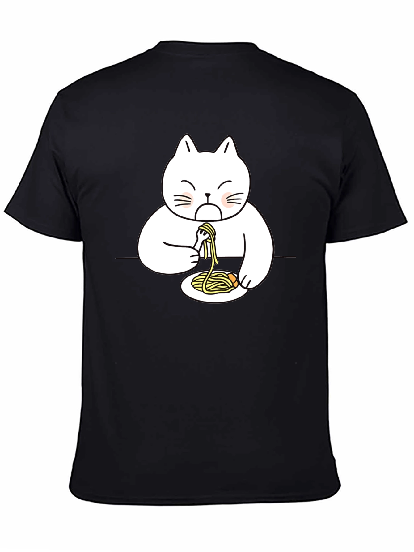 Cat Eating Spaghetti Graphic T-Shirt