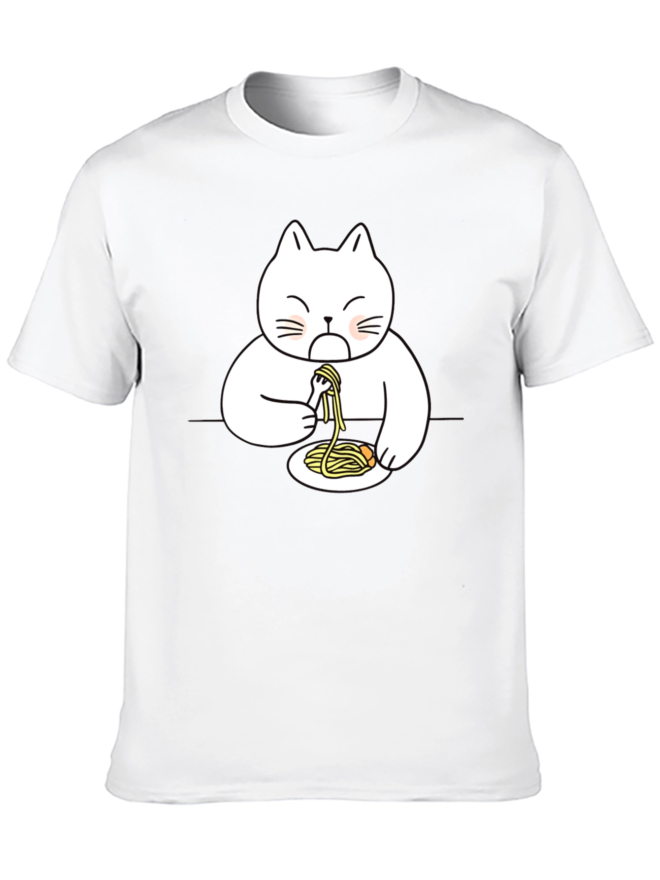 Cat Eating Spaghetti Graphic T-Shirt