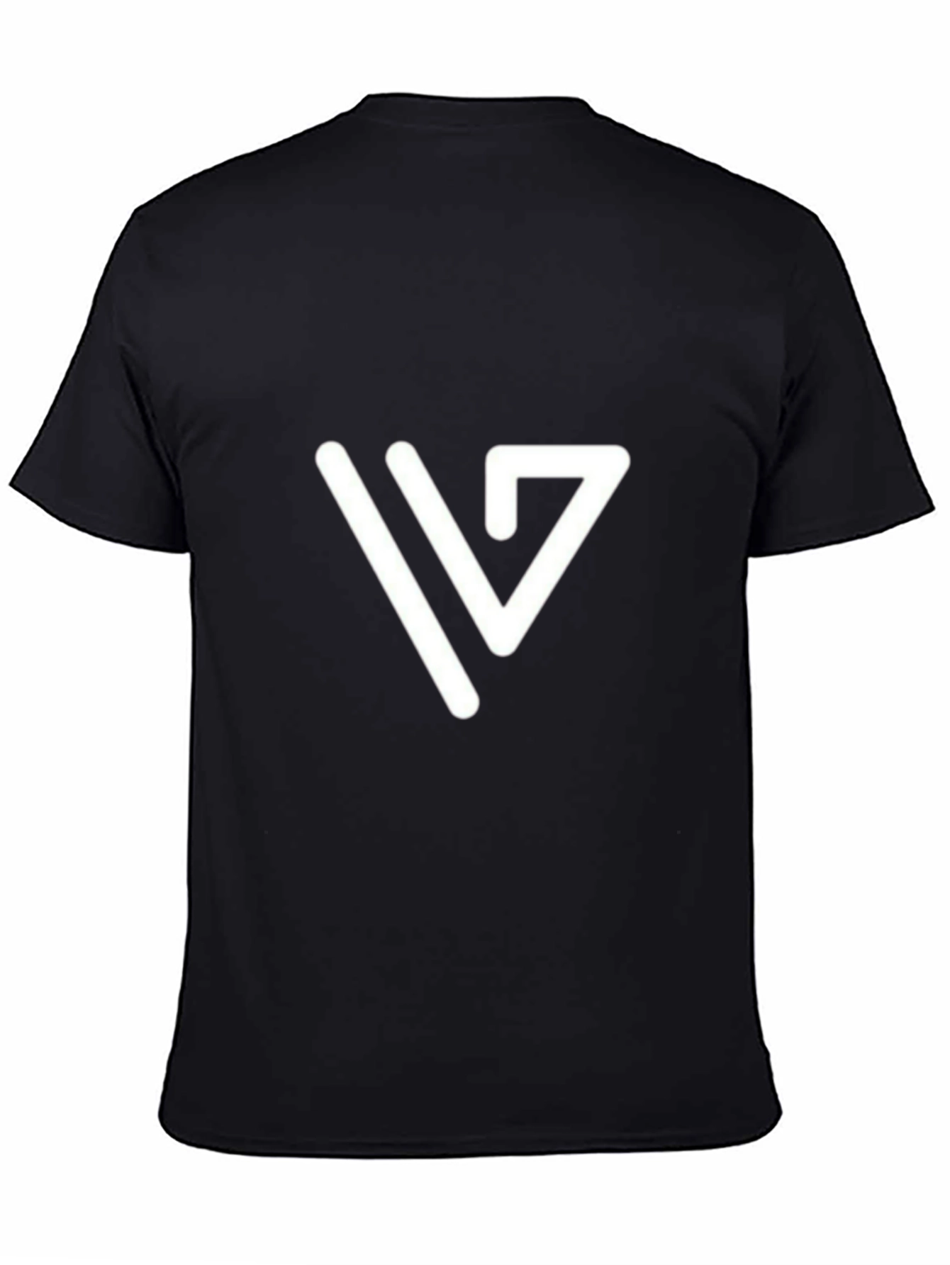 Modern White Logo Tee - Black