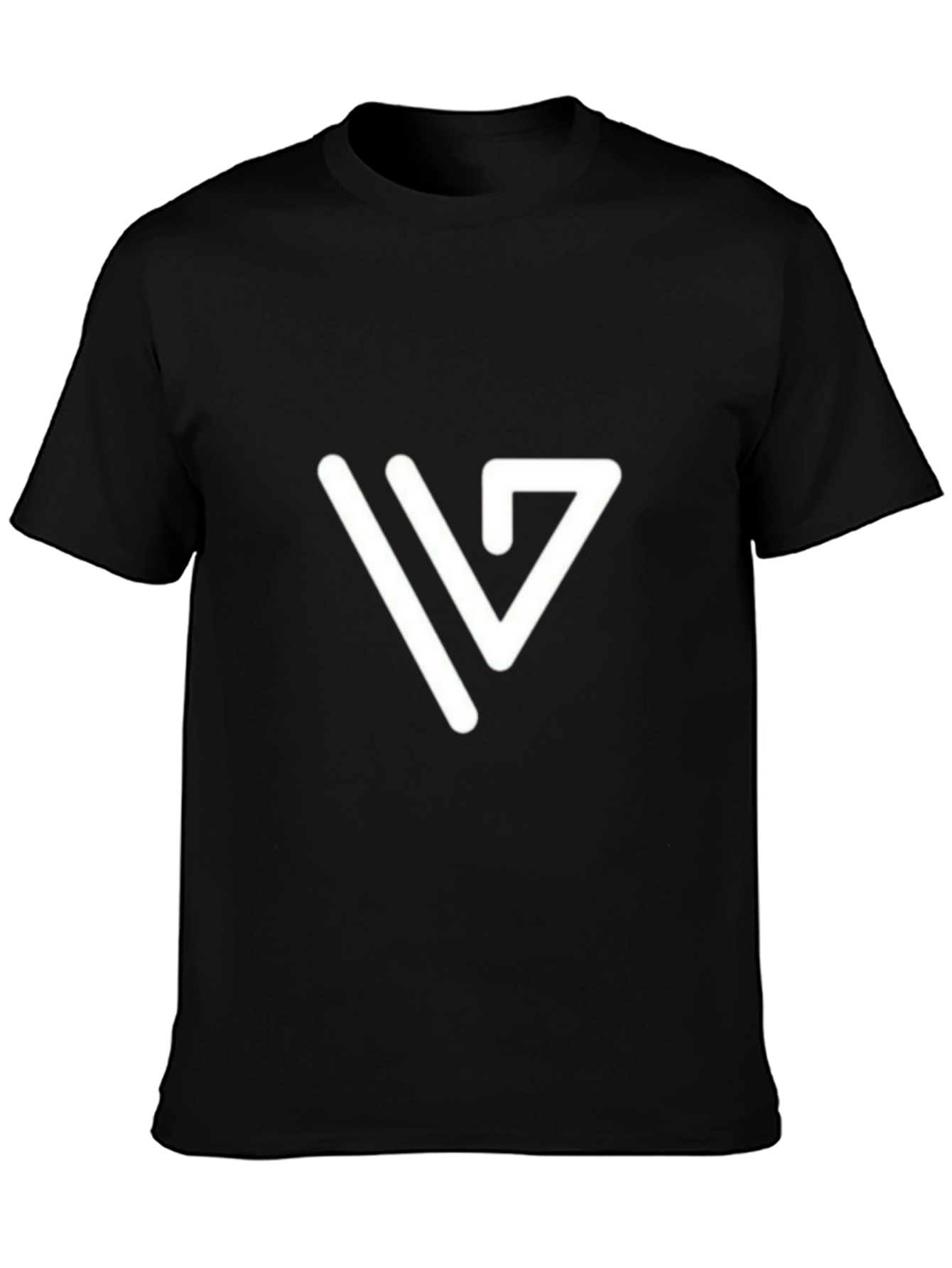 Modern White Logo Tee - Black