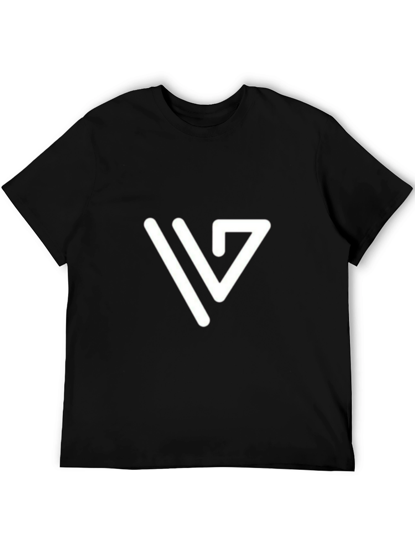 Modern White Logo Tee - Black