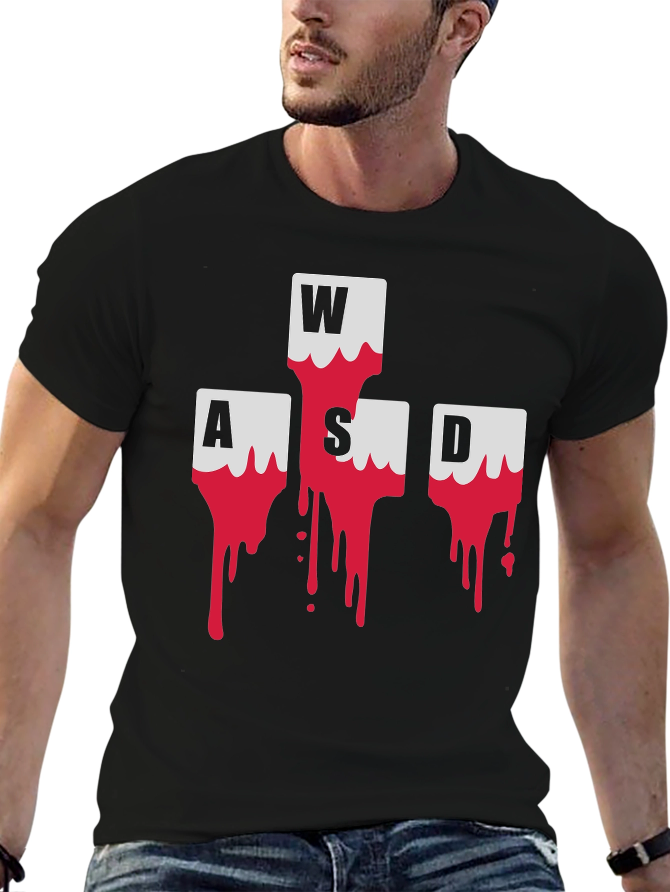 WASD Gamer T-Shirt - Bloody Keyboard Keys