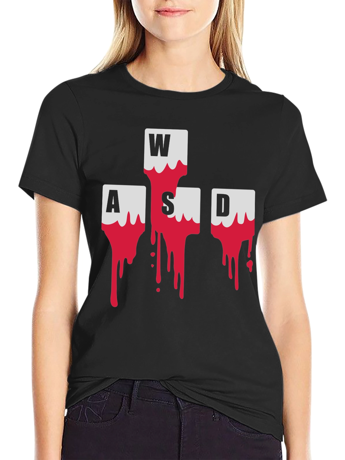 WASD Gamer T-Shirt - Bloody Keyboard Keys