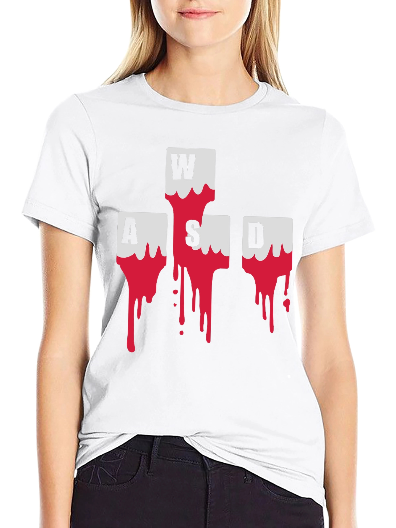 WASD Gamer T-Shirt - Bloody Keyboard Keys
