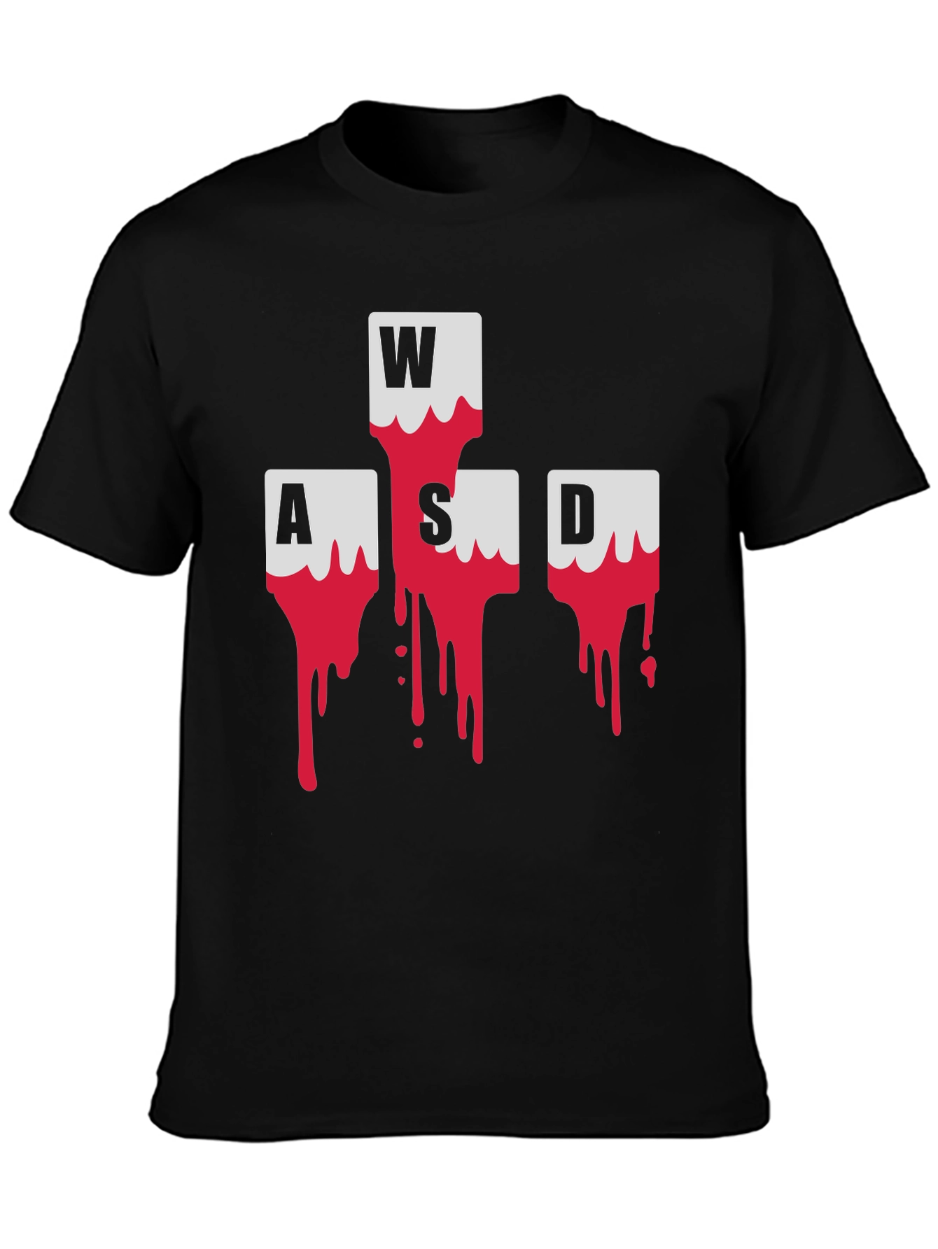 WASD Gamer T-Shirt - Bloody Keyboard Keys