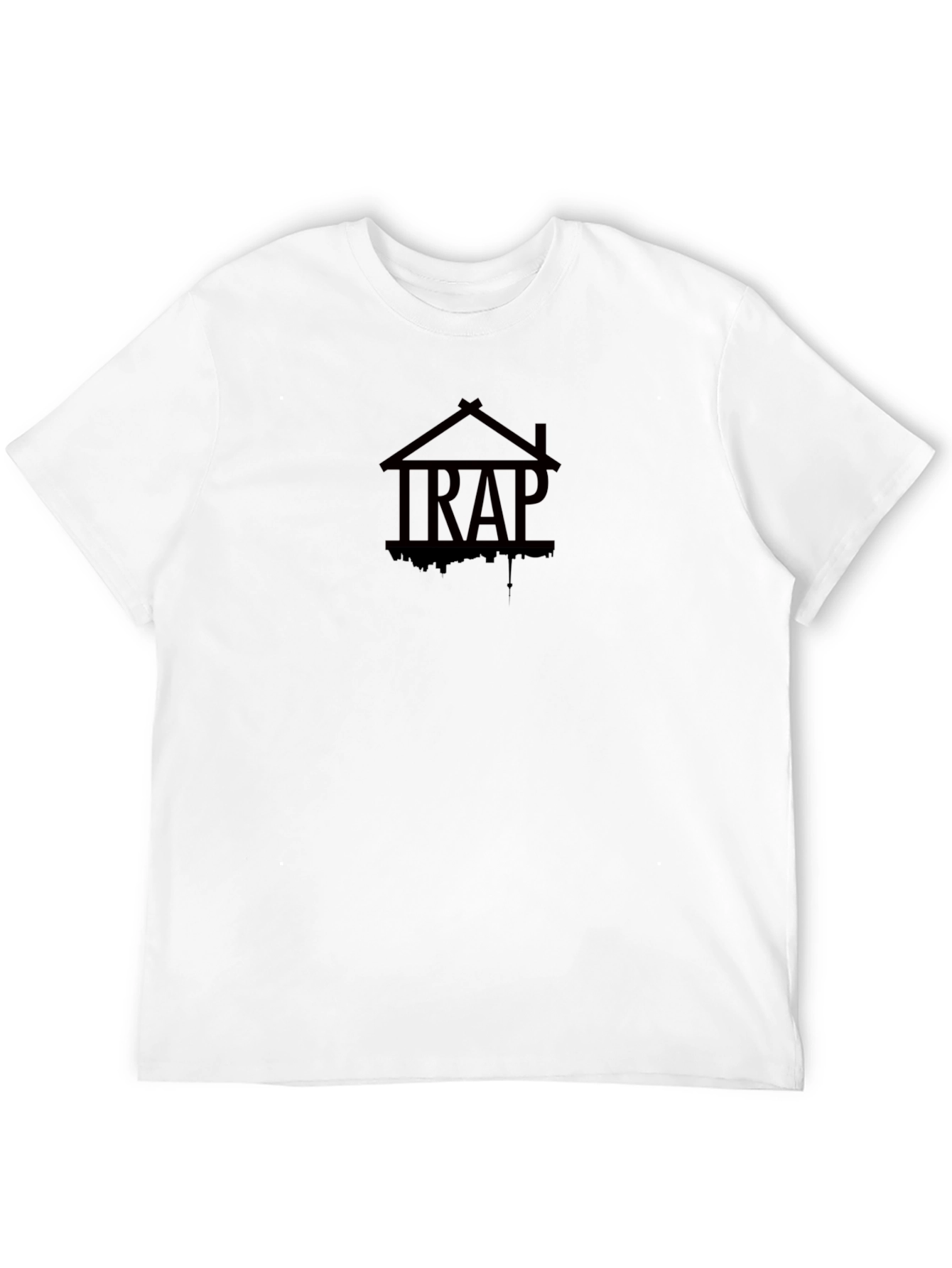 Trap House Graphic Tee - Black Cotton Blend