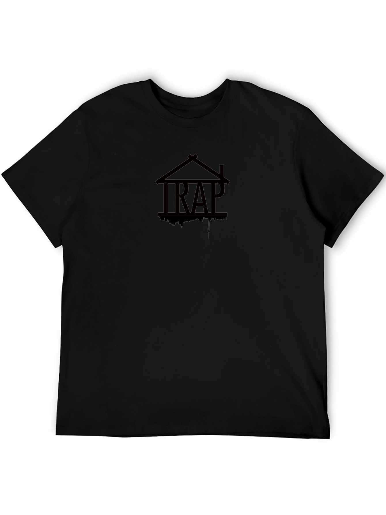 Trap House Graphic Tee - Black Cotton Blend