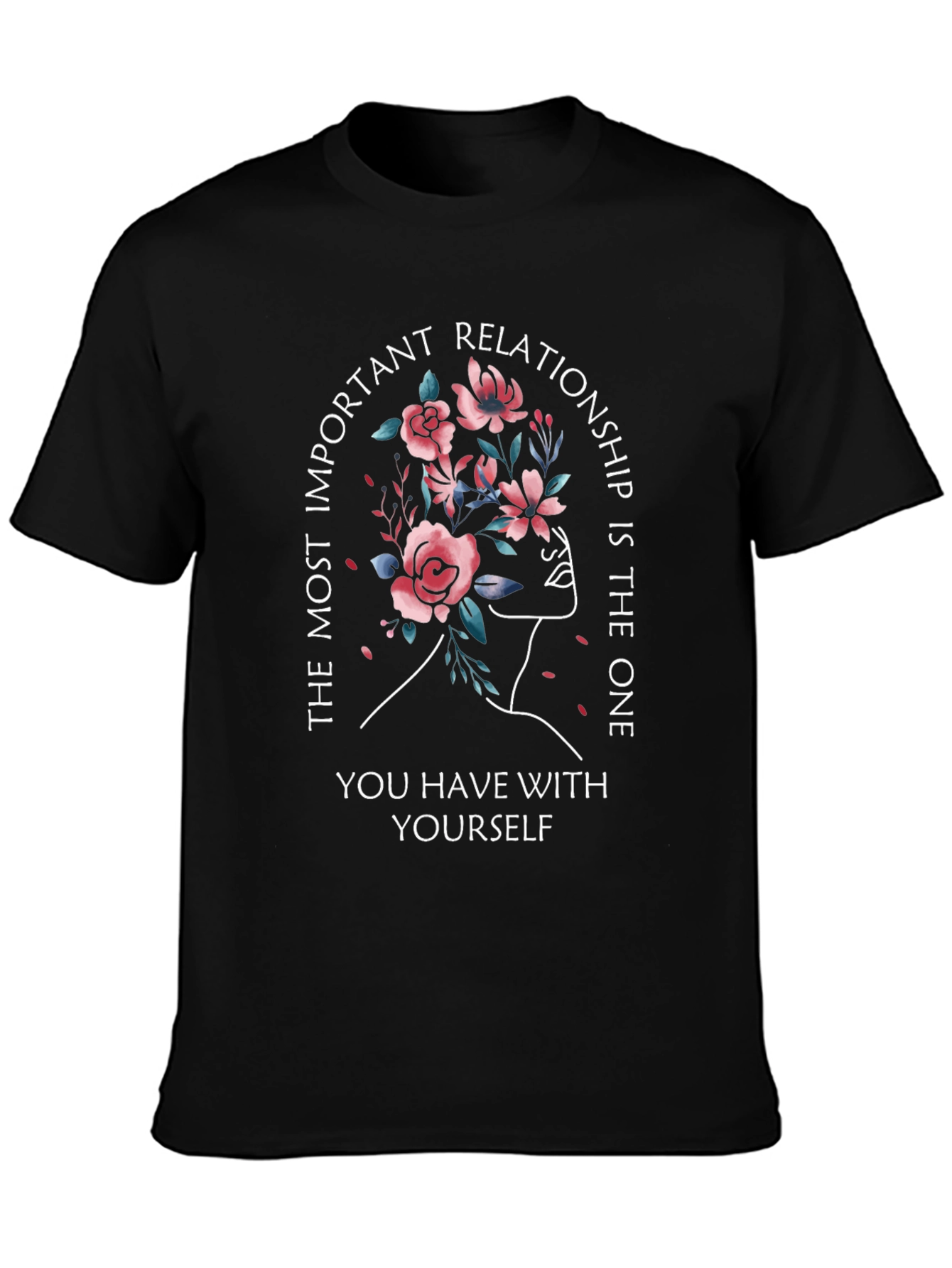 Floral Self-Love T-Shirt - Inspirational Design