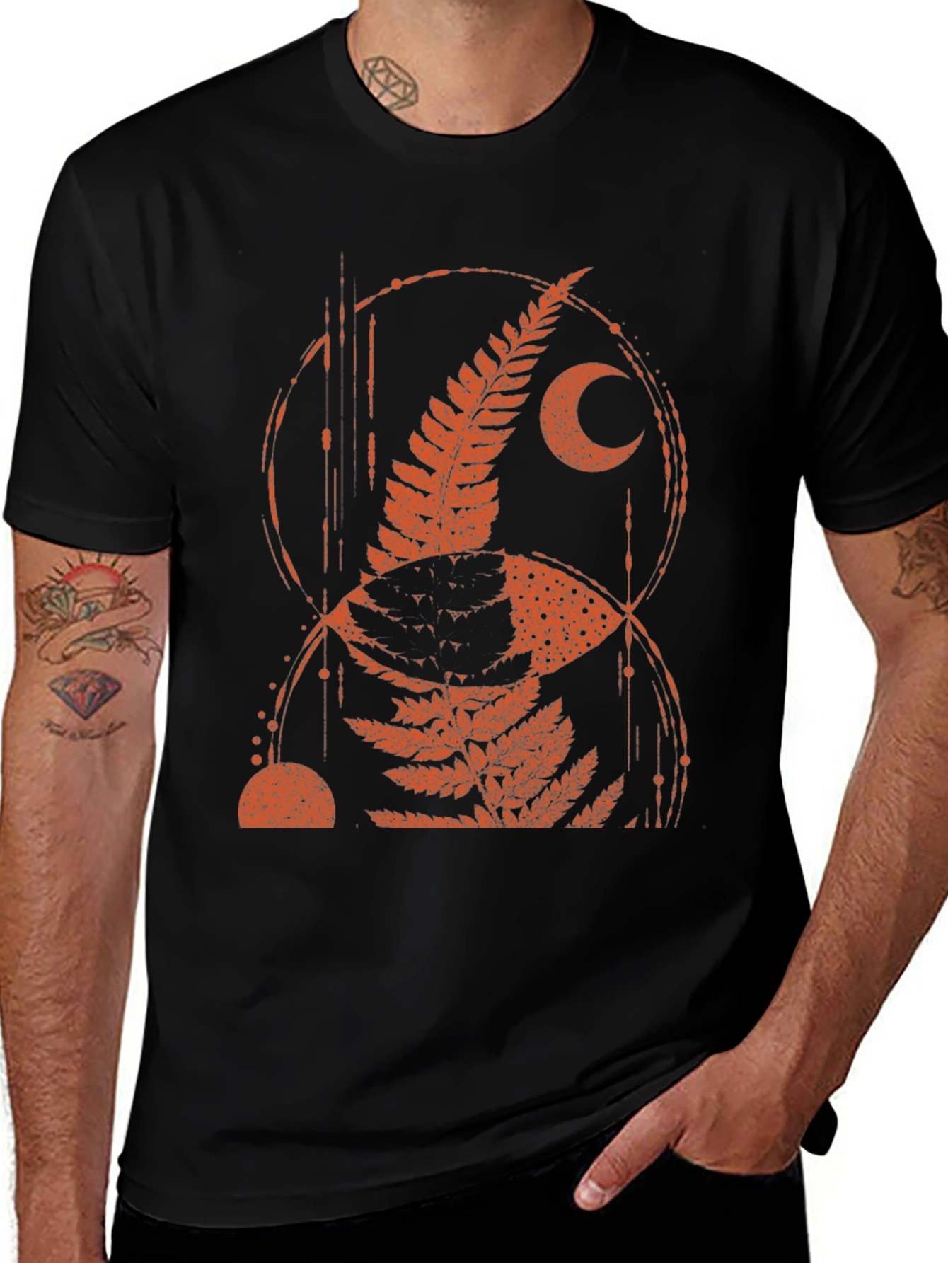 Fern Moon Graphic Tee - Black