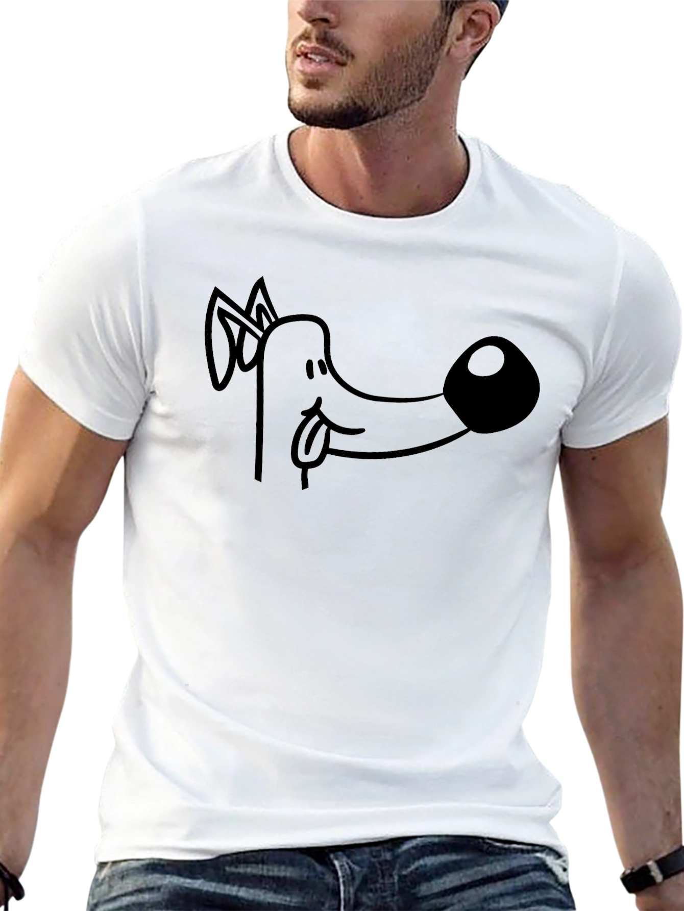 Funny Dog Graphic T-Shirt - Black Cotton Tee