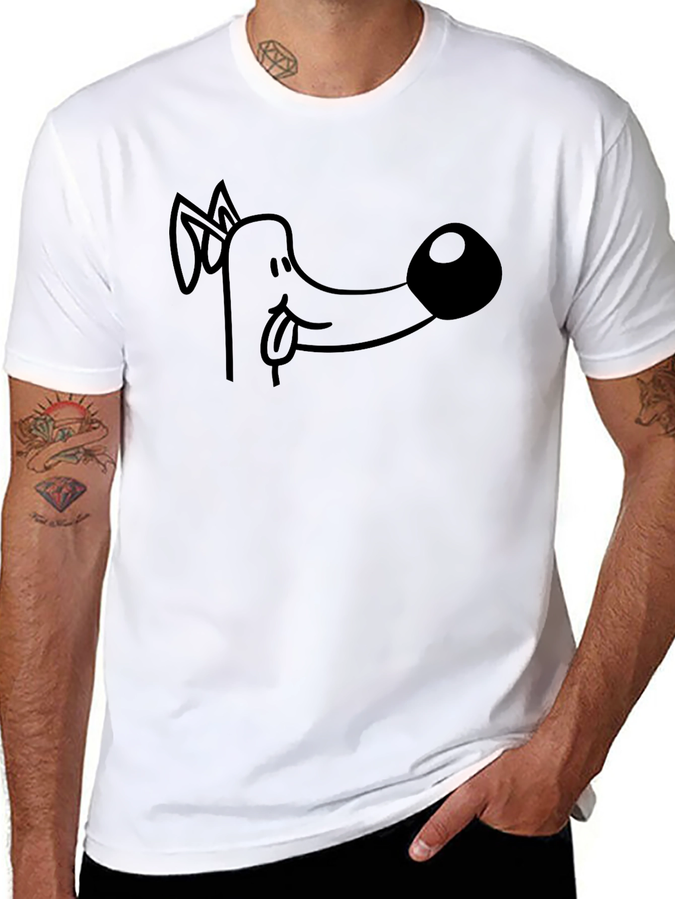 Funny Dog Graphic T-Shirt - Black Cotton Tee