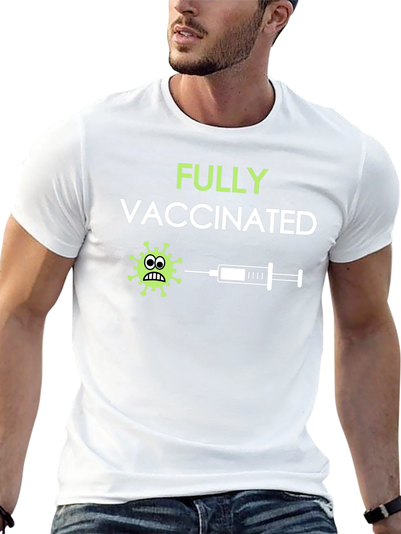 Fully Vaccinated Graphic Tee - Black Cotton T-Shirt