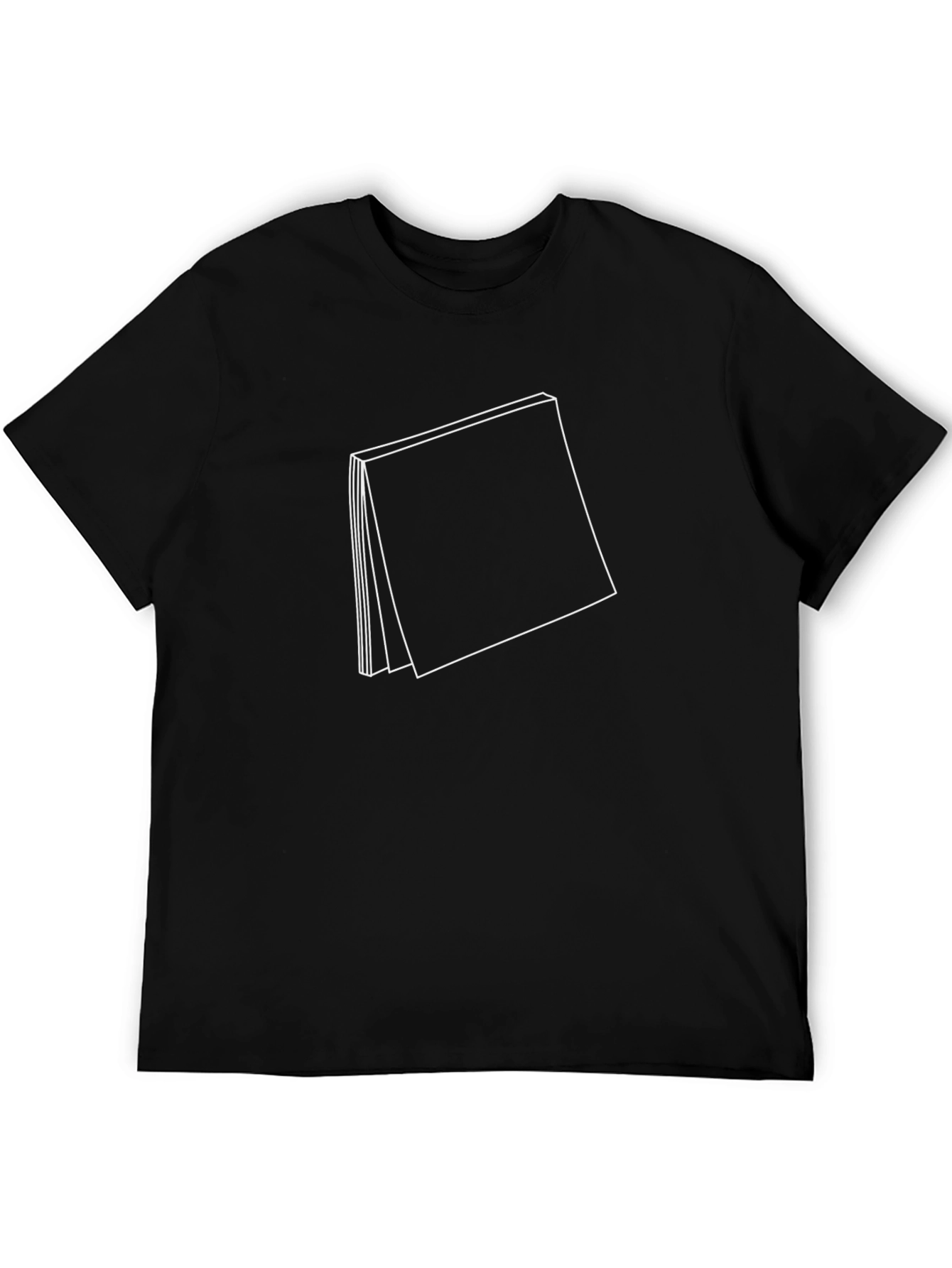 Modern Graphic Tee: Abstract Book Design - Black