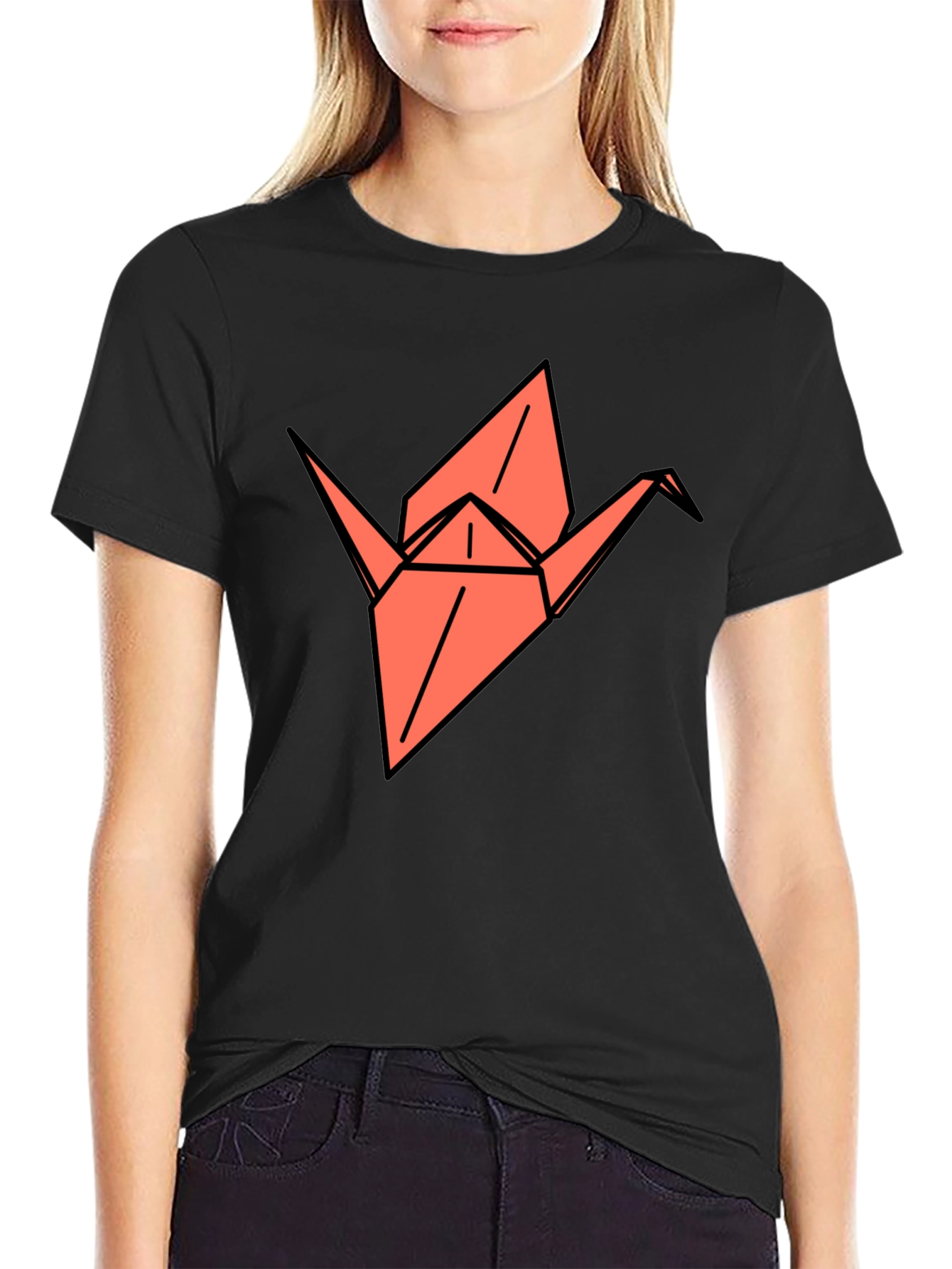 Origami Crane Graphic Tee - Stylish Comfort