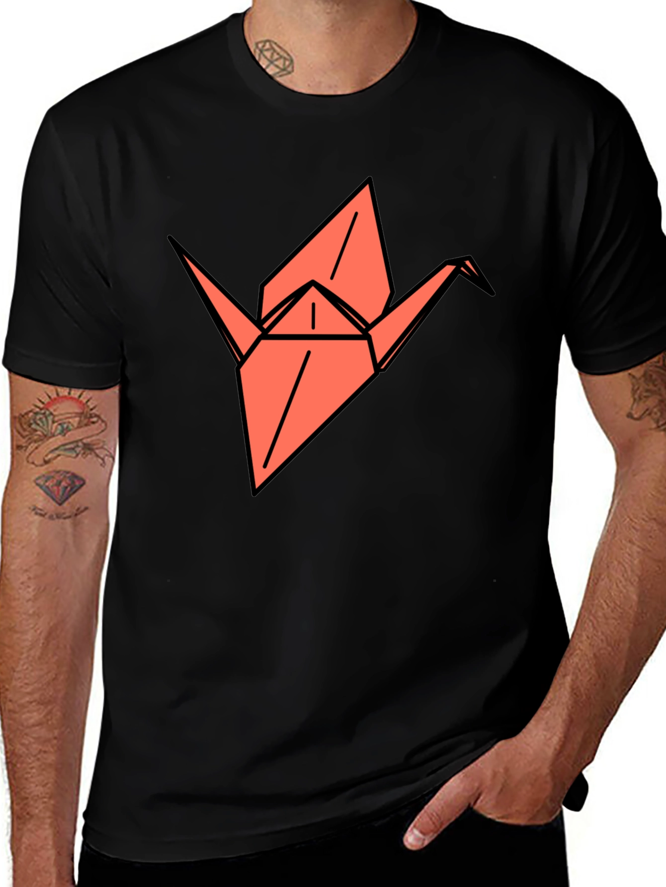 Origami Crane Graphic Tee - Stylish Comfort