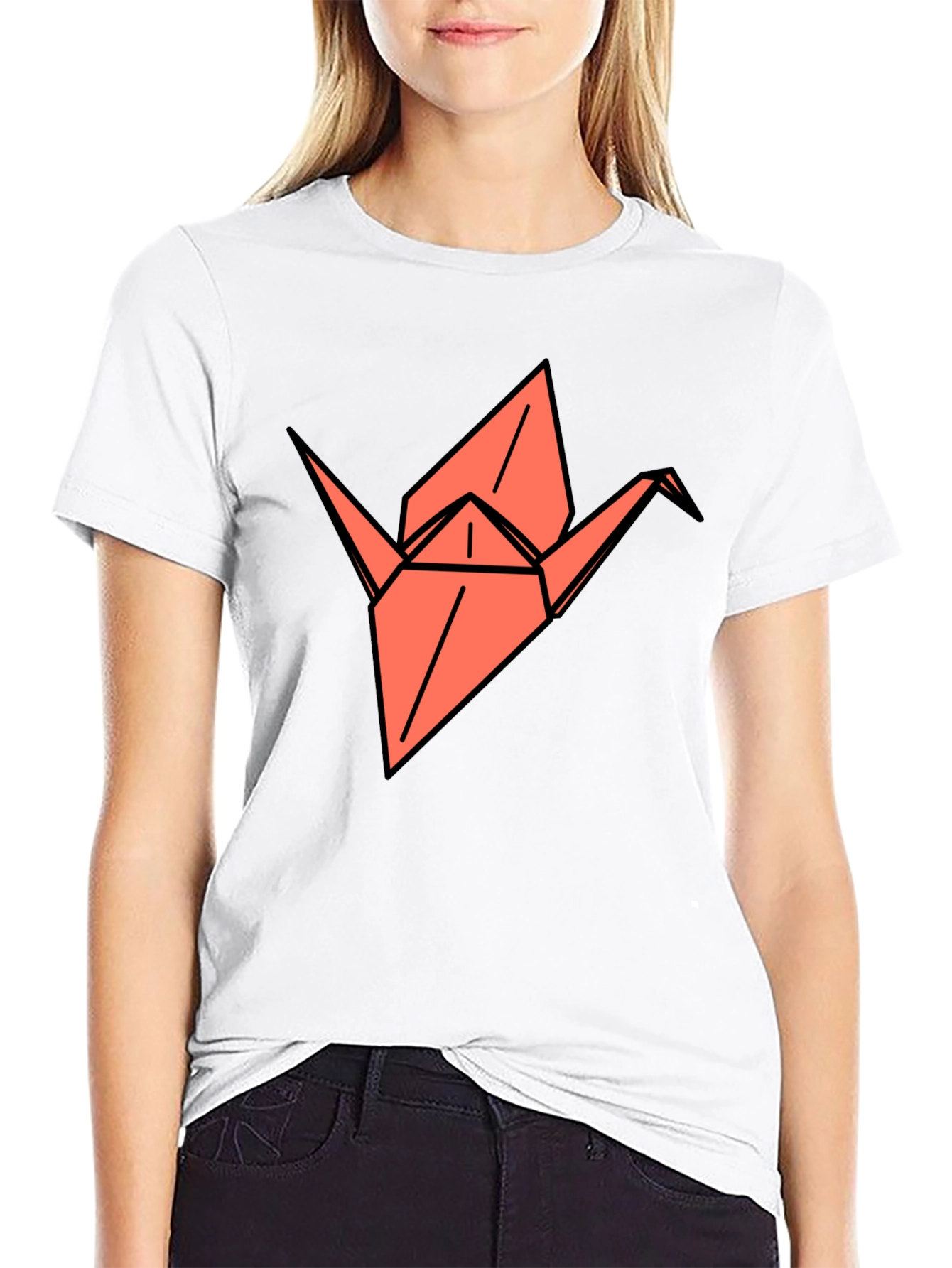 Origami Crane Graphic Tee - Stylish Comfort
