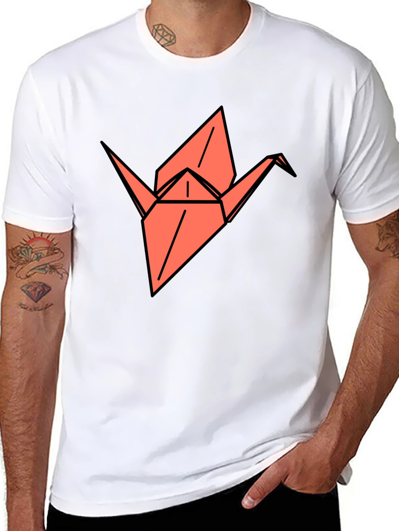 Origami Crane Graphic Tee - Stylish Comfort