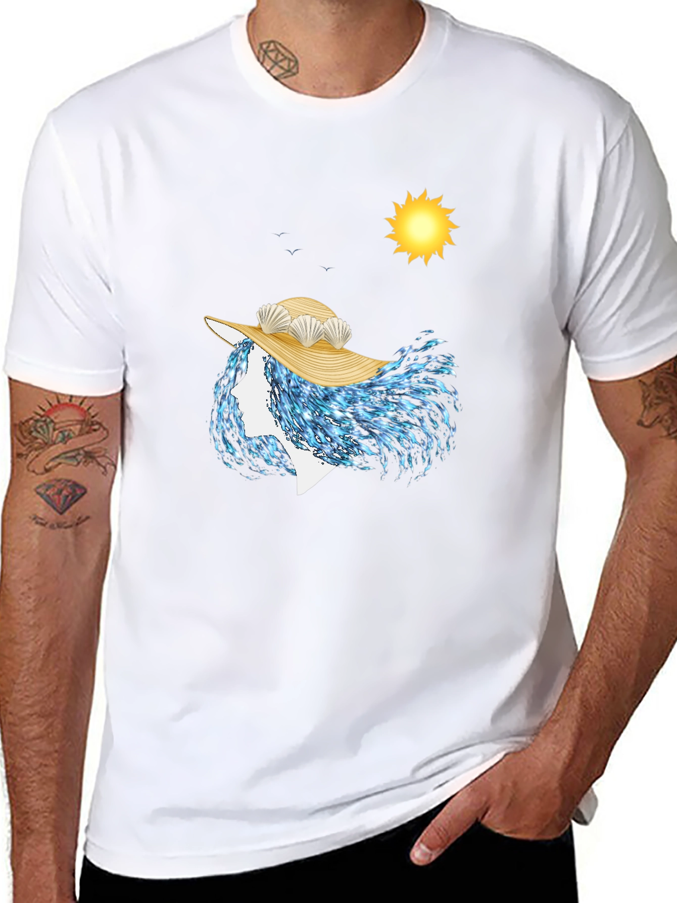 Ocean Wave Woman T-Shirt - Unique Artistic Design