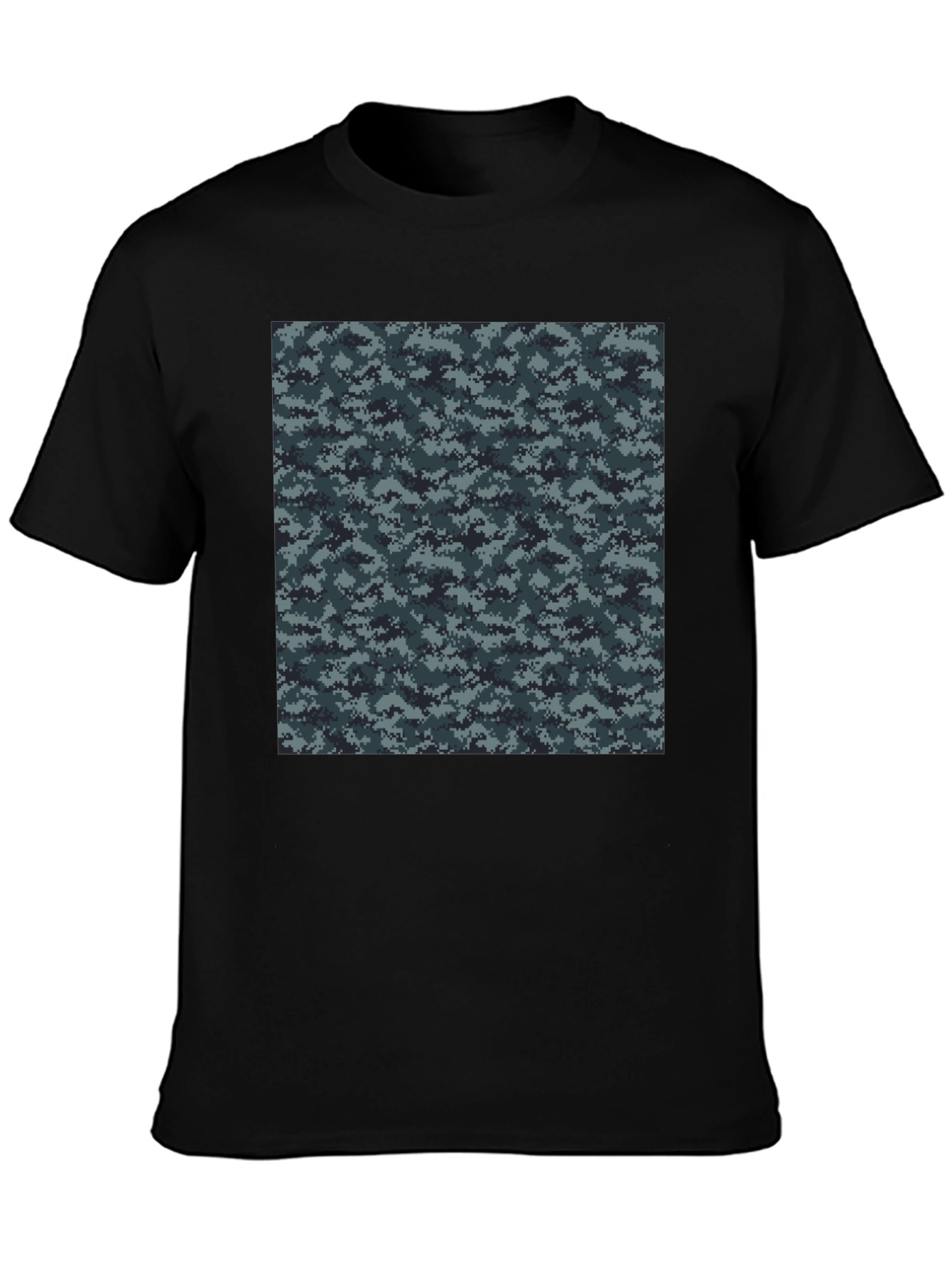 Camouflage Pattern Black T-Shirt