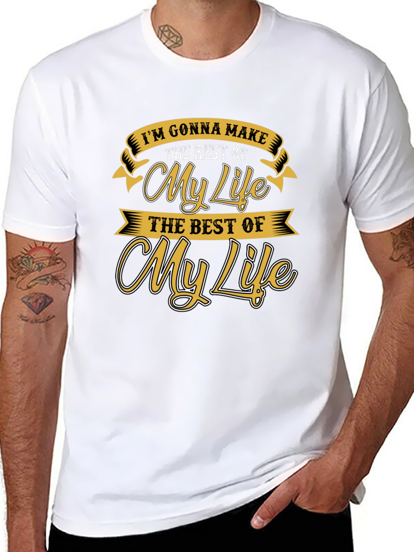 Motivational My Life Graphic Print Tee