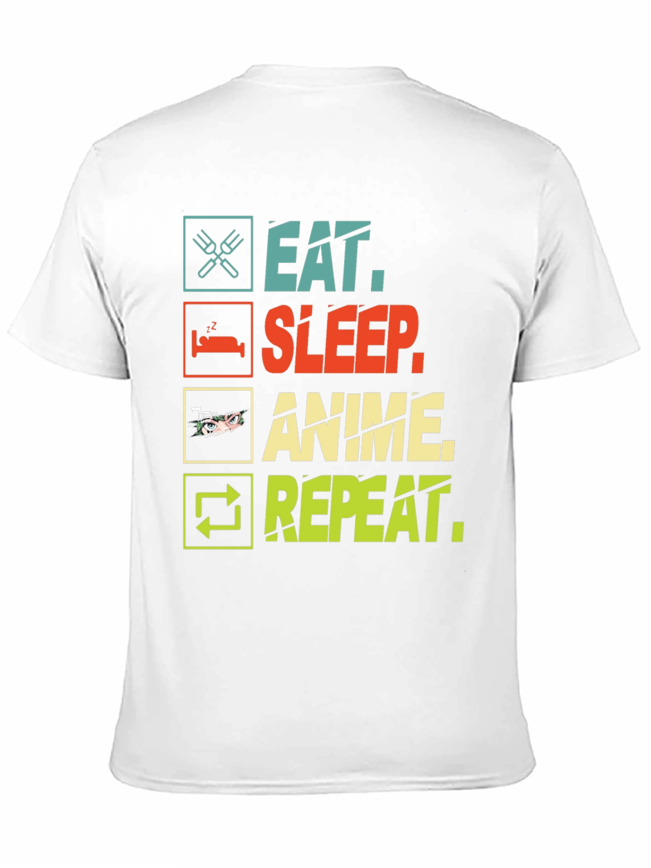 Eat Sleep Anime Repeat Black T-Shirt