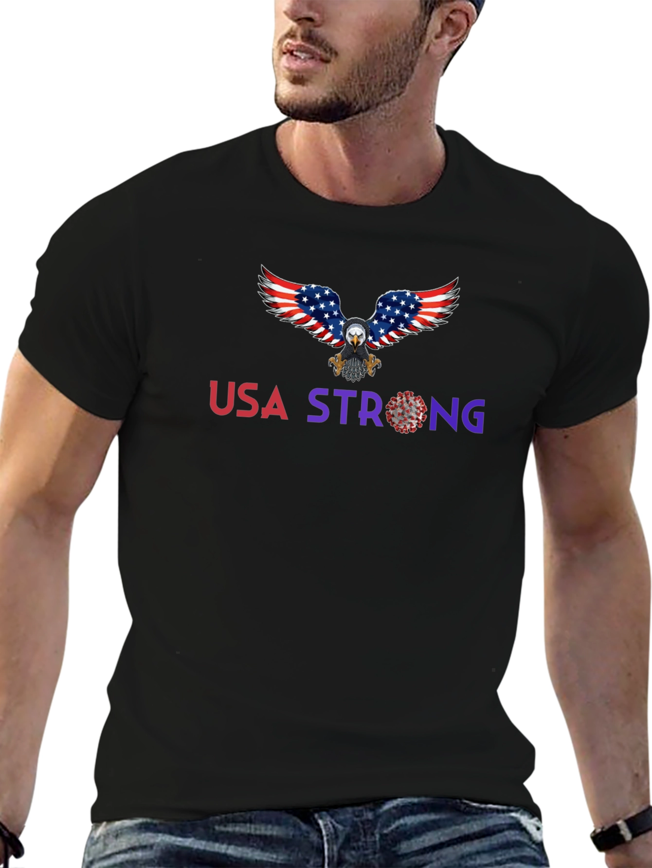 USA Strong Eagle Graphic T-Shirt