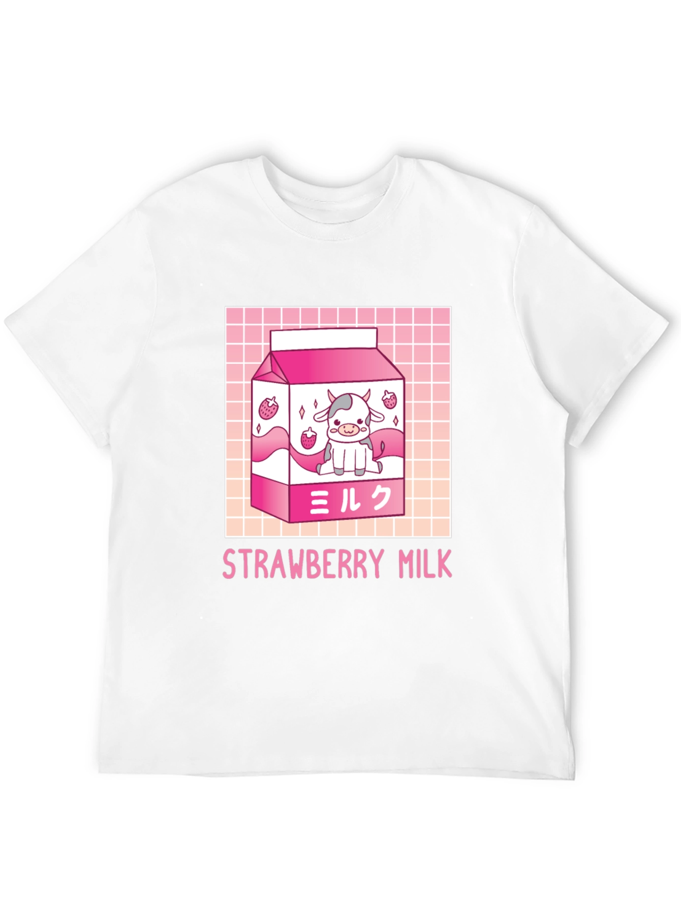 Kawaii Strawberry Milk Cow Graphic Tee