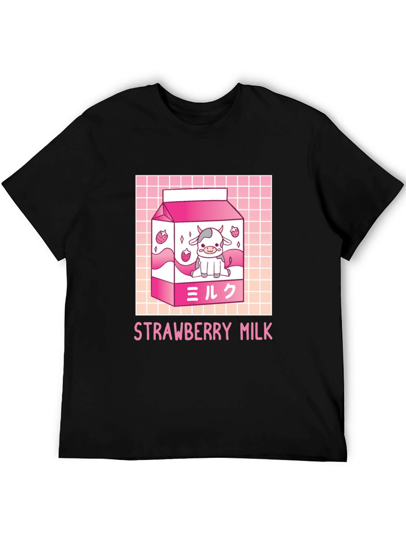 Kawaii Strawberry Milk Cow Graphic Tee