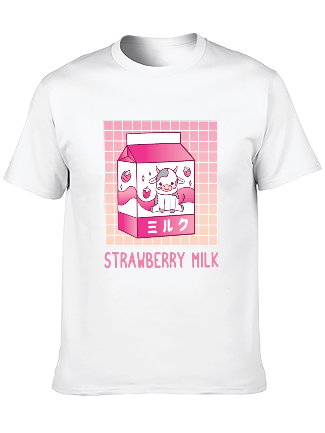 Kawaii Strawberry Milk Cow Graphic Tee