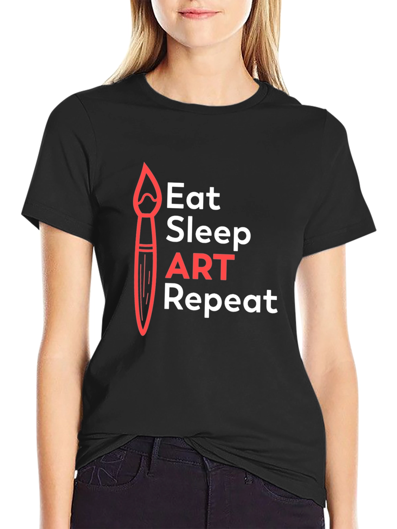 Eat Sleep Art Repeat Graphic Tee - Artist T-Shirt
