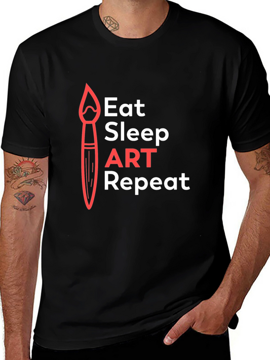 Eat Sleep Art Repeat Graphic Tee - Artist T-Shirt