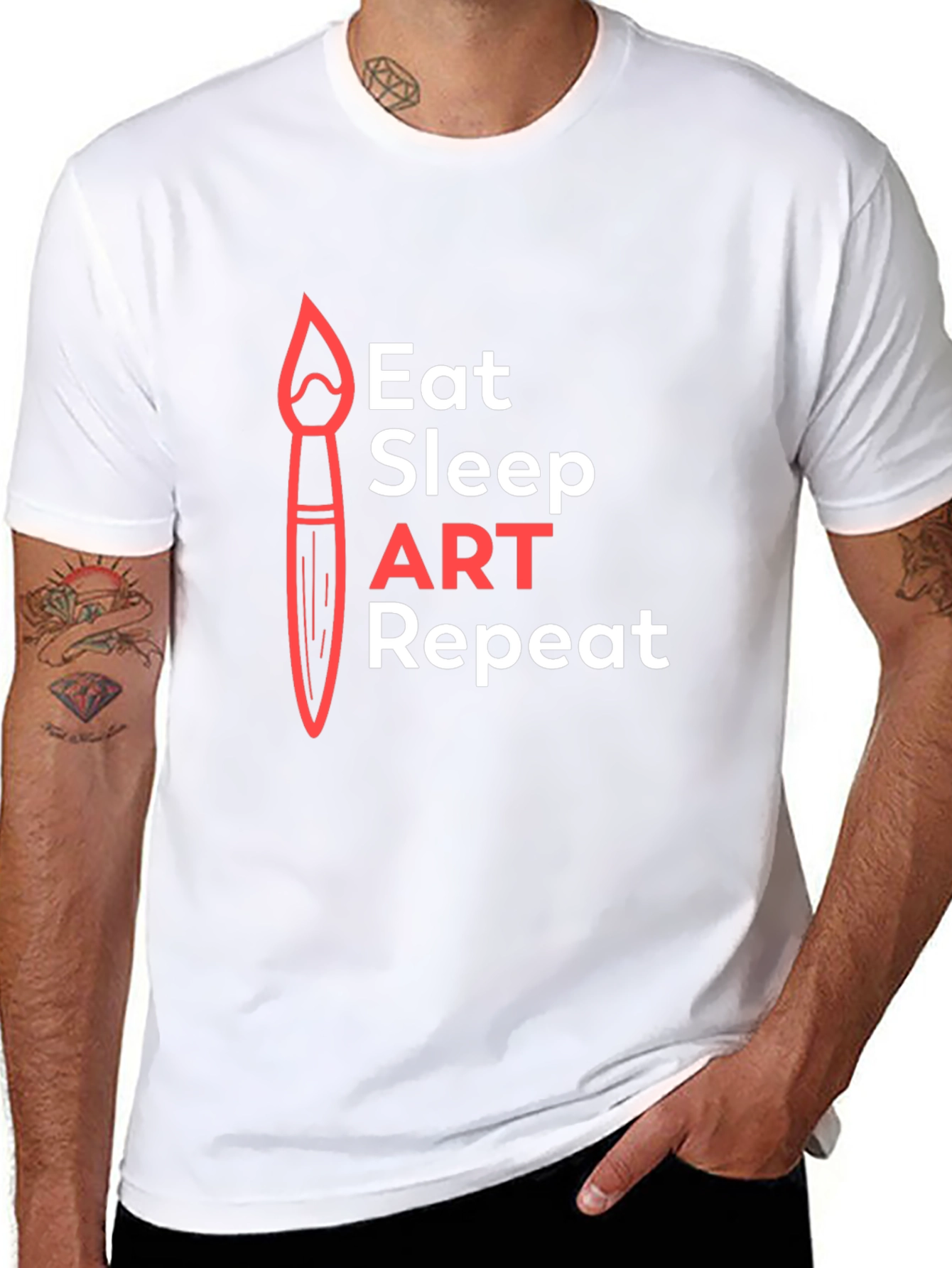 Eat Sleep Art Repeat Graphic Tee - Artist T-Shirt
