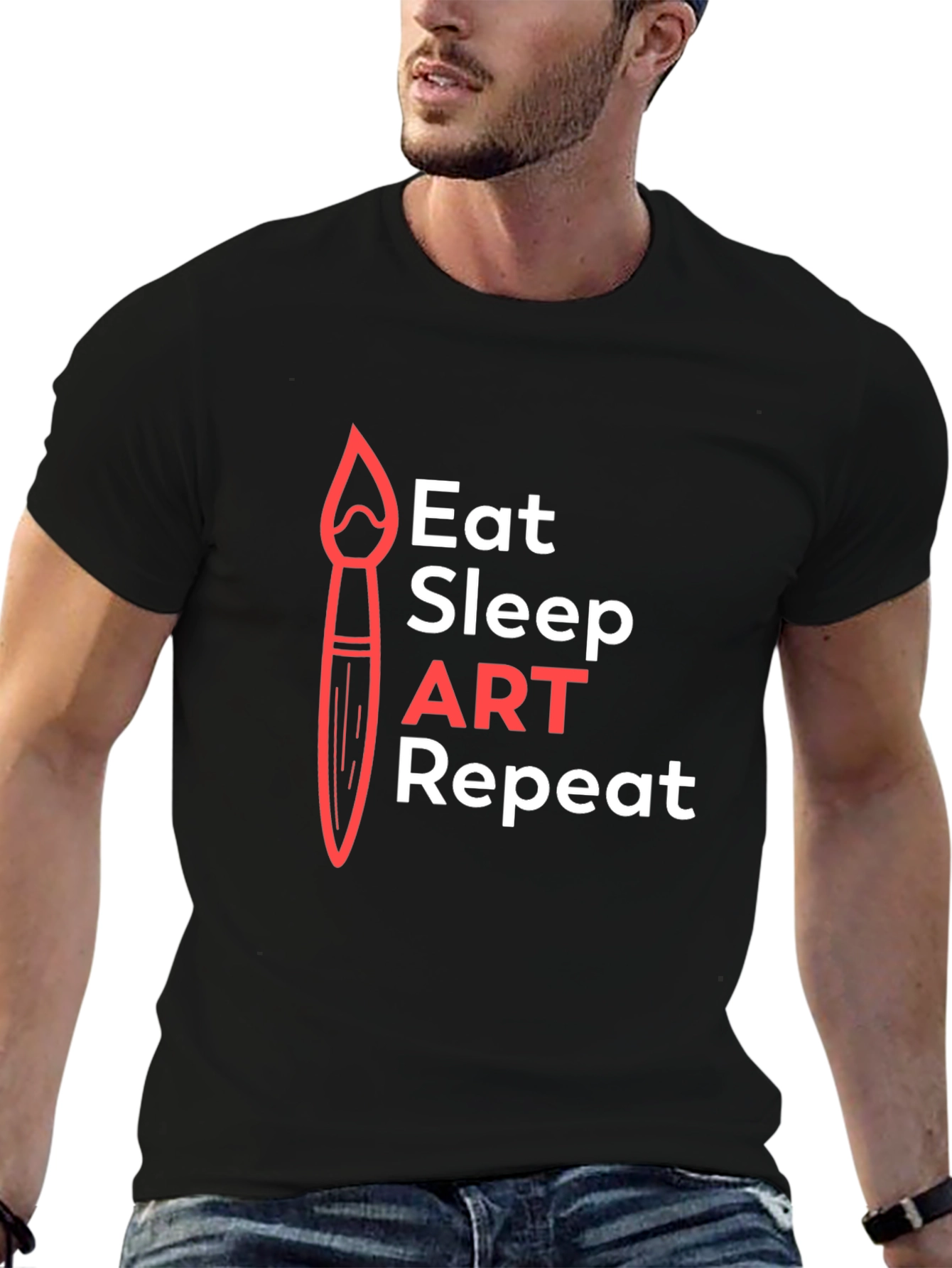 Eat Sleep Art Repeat Graphic Tee - Artist T-Shirt