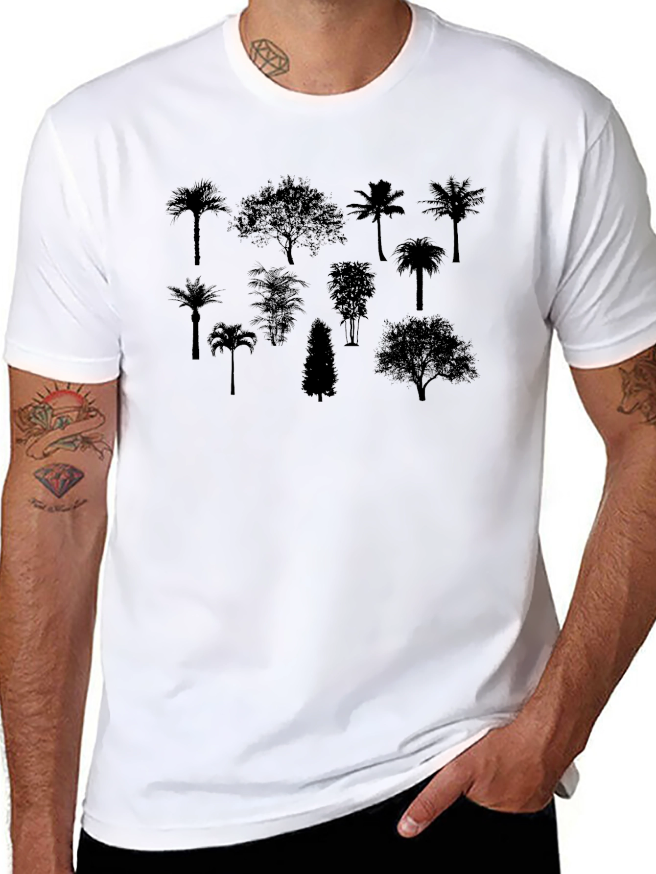 Silhouette Trees Black Graphic Tee
